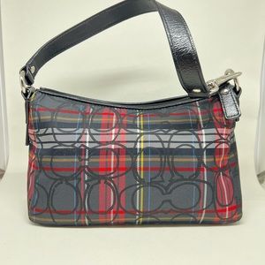 Coach Tartan Red/Black Plaid Handbag